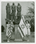 Jewish-Palestine Participation - Bust of Theodor Herzl with two members of Guard of Honor
