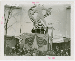 Johns-Manville building - Grover Whalen, Lewis H. Brown (President, Johns-Manville) and others at unveiling of asbestos mural