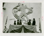 Johns-Manville building - Grover Whalen, Lewis H. Brown (President, Johns-Manville) and others at unveiling of asbestos mural