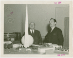 Kansas Senator Allen J. Henry and Grover Whalen view model of Trylon and Perisphere