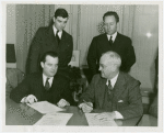 Labor - International Brotherhood of Electrical Workers and Harvey Gibson sign agreement barring strikes and lockouts