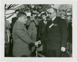 LaGuardia, Fiorello, H. - Shaking hands with auxiliary bishop of Paris