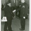 LaGuardia, Fiorello, H. - Decoration Ceremonies - Standing with officer