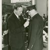 LaGuardia, Fiorello, H. - Decoration Ceremonies - With man pinning medal on officer