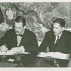 League of Nations - Grover Whalen and Noel Field sign contract