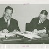 League of Nations - Grover Whalen and Arthur Sweetser sign contract