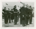 Lithuania Participation - Povilas Zadeikis, Jonas Budrys (Consul General) and Julius Holmes stand at attention