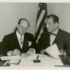 Luxembourg Participation - William H. Hamilton (Commissioner General) and Grover Whalen sign contract