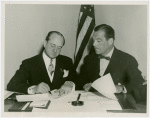 Luxembourg Participation - William H. Hamilton (Commissioner General) and Grover Whalen sign contract