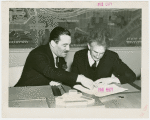 Bernarr Macfadden and Grover Whalen sign contract