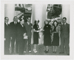 Madge Magnus (Miss Jamaica) receiving gift at Jamaica exhibit