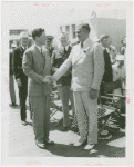 Maine Participation - Lewis O. Barrows (Governor) and Rudy Vallee shake hands