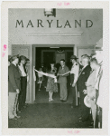 Maryland Day - Herbert O'Connor cutting ribbon at exhibit dedication