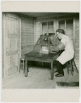 Medicine and Public Health - Diorama of man packaging radium (Francis Rigney)