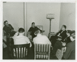 Mexico Participation - Newspapermen interviewing Ramon Beteta as Rafael de la Colina and Grover Whalen listen