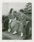 Michigan Participation - Willo Sheridan (Miss Michigan Aviation) - In pushcart with man