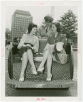 Michigan Participation - Willo Sheridan (Miss Michigan Aviation) - In pushcart talking to woman