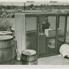 Mosquito protection and control - Man in structure covered in netting