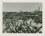 Crowd of National Education Association members listening to speech