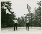 National Music Camp - Students demonstrating flag swinging