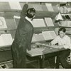 National Music Camp - Student and librarian in music score library