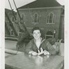New England Participation - Skipper of S.S. Yankee carving whale's tooth