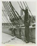 New England Participation - Two women hoisting rigging on S.S. Yankee