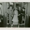 New Jersey Participation - Woman in Molly Pitcher costume cuts ribbon of exhibit