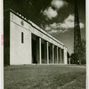 New York City - Building - Entrance with framework of Trylon in background