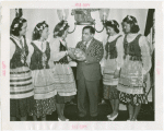 New York State - Women presenting Fiorello LaGuardia with onions