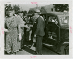 New York State - Lehman, Herbert H. (Governor) - Getting out of car with wife and son