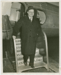 New York World's Fair - Employees - Edward Roosevelt stepping off of airplane