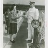 New York World's Fair - Employees - Captain of S.S. Roosevelt buying ticket from cashier