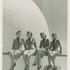 New York World's Fair - Employees - Airline hostesses with Perisphere in background