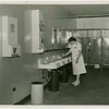 New York World's Fair - Employees - Restroom matron cleaning sink