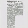 New York World's Fair - Employees - Casey, Leo (Publicity Director) - Newspaper clipping