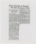 New York World's Fair - Employees - Casey, Leo (Publicity Director) - Newspaper clipping