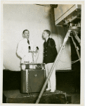 New York World's Fair - Employees - Casey, Leo (Publicity Director) - Speaking in microphone
