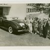 New York World's Fair - Employees - Females - Group standing next to ""just married"" car