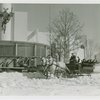 New York World's Fair - Employees - Females - Sledding - Women on horse-driven sled in front of Ford Building