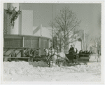 New York World's Fair - Employees - Females - Sledding - Women on horse-driven sled in front of Ford Building