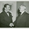 New York World's Fair - Employees - Gibson, Harvey (Chairman of Board) - Shaking hands with Grover Whalen