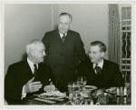 New York World's Fair - Employees - Gibson, Harvey (Chairman of Board) - With two men at dinner