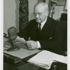 New York World's Fair - Employees - Gibson, Harvey (Chairman of Board) - Reading into microphone