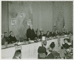 New York World's Fair - Employees - Gibson, Harvey (Chairman of Board) - Speaking at luncheon