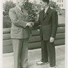 New York World's Fair - Employees - Gibson, Harvey (Chairman of Board) - Shaking hands with boy