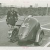 New York World's Fair - Employees - Police - Policeman in uniform standing next to motorcycle