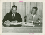 New York World's Fair - Employees - Whalen, Grover (President) - Signing contract with official