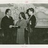 New York World's Fair - Employees - Whalen, Grover (President) - With women in front of wall map