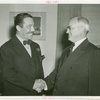 New York World's Fair - Employees - Whalen, Grover (President) - Shaking hands with Harvey Gibson